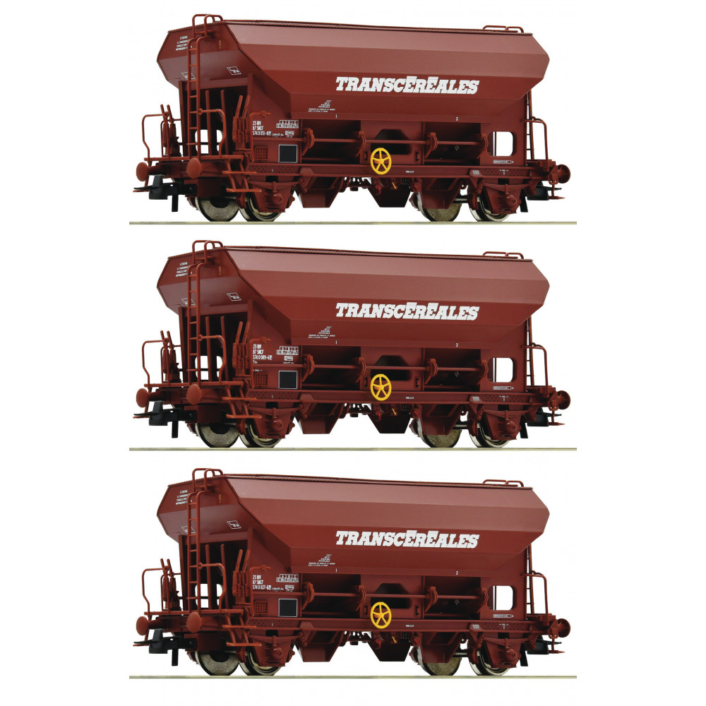 Wagons Trémie "TransCéréales" SNCF COFFRET 3 1/87ème HO ROCO