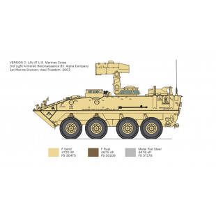 Char blindé à roues anti-char US Marine Corps LAV25 LAV-AT 1/35 ITALERI