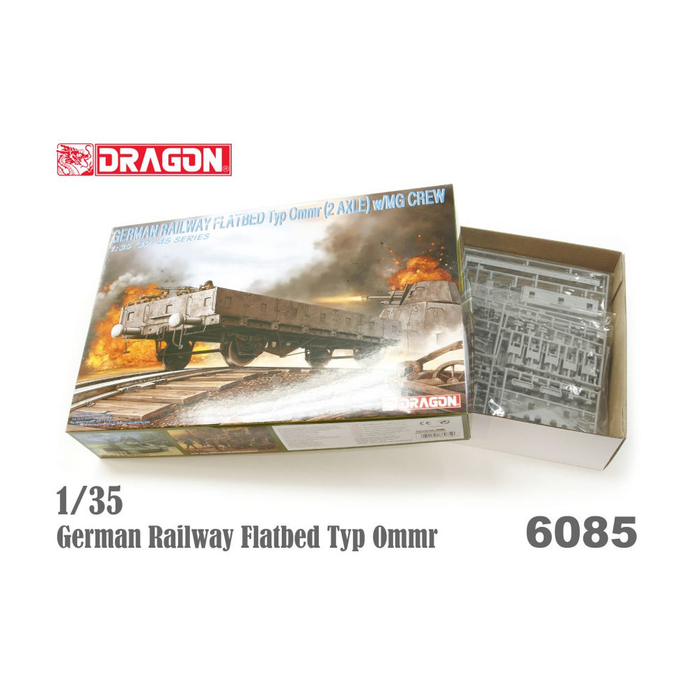 Wagon plat à essieux allemand blindé + figurines 1/35 DRAGON