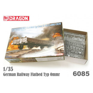 Wagon plat à essieux allemand blindé + figurines 1/35 DRAGON