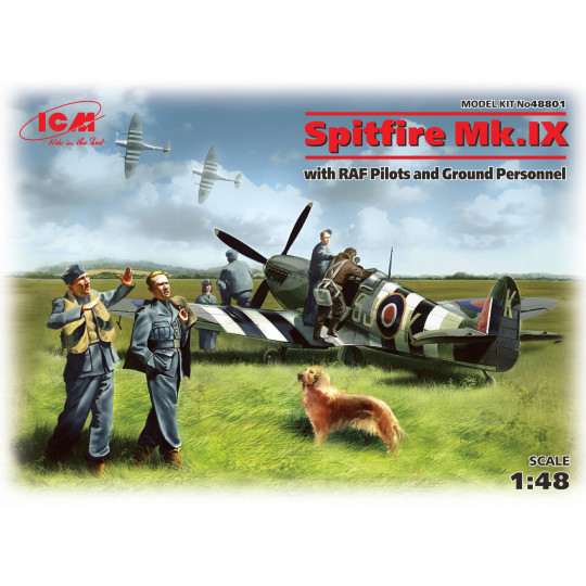 Spitfire Mk IX et Pilotes & Personnel sol 1/48 ICM