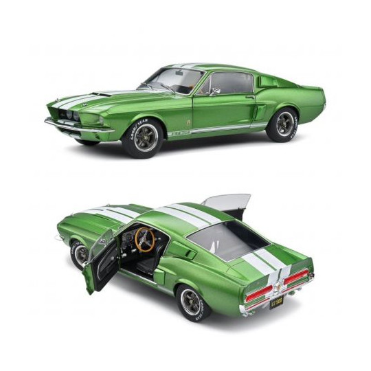Shelby Mustang GT500 lime green/bandes blanches 1967 1/18 SOLIDO