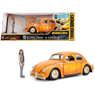 VOLKSWAGEN Coccinelle "transformers Bumblebee" avec figurine 1/24 JADA TOYS