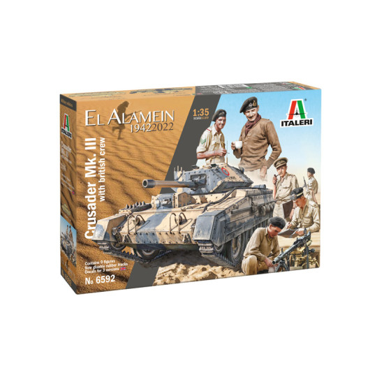 Char tank WW2 "El Alamein" CRUSADER Mk.III & figurines  1/35 ITALERI