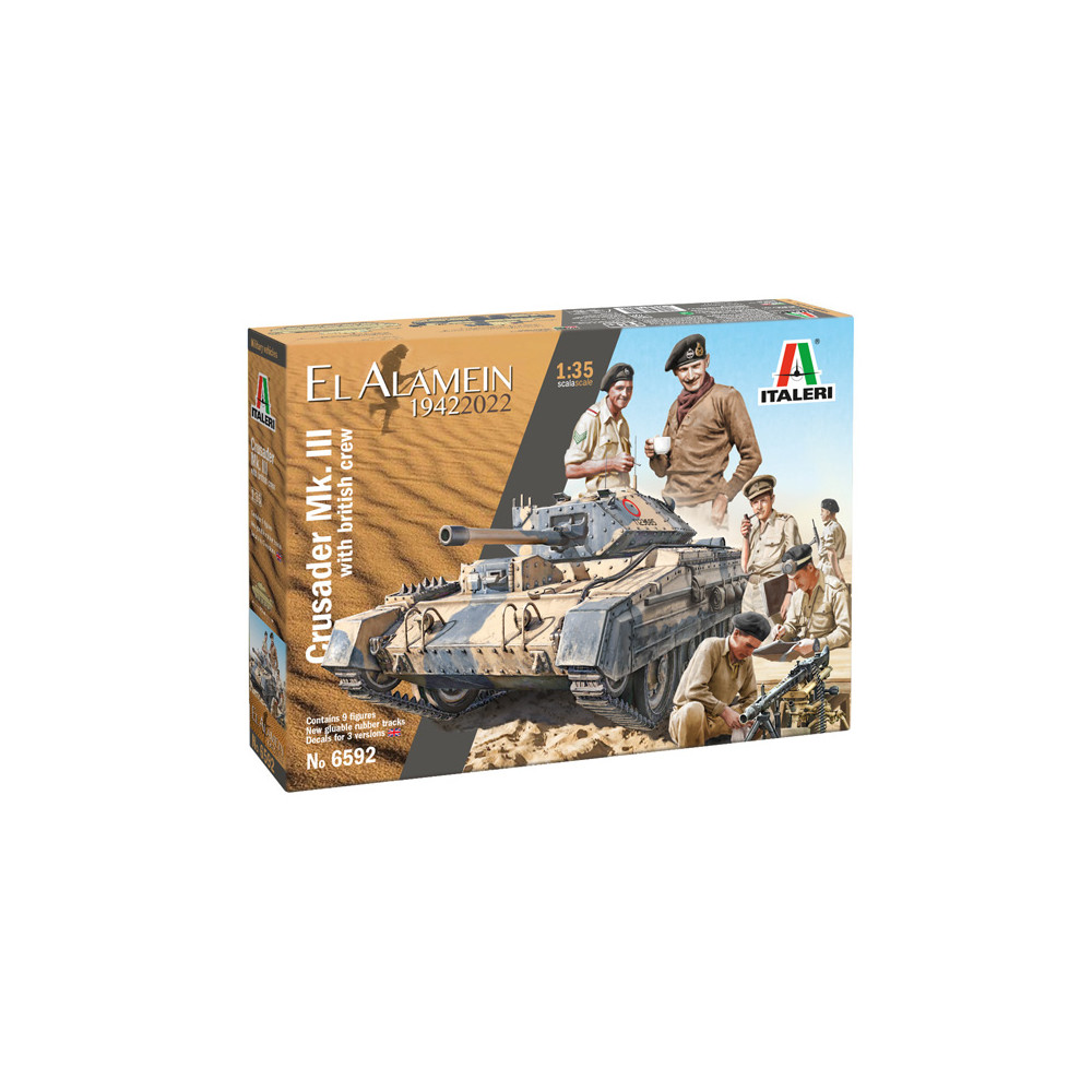 Char tank WW2 CRUSADER Mk.III & figurines  1/35 ITALERI