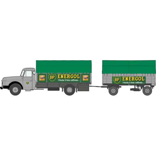 Camion Willème Bâché + remorque bâché "BP Energol"  1/87 REE