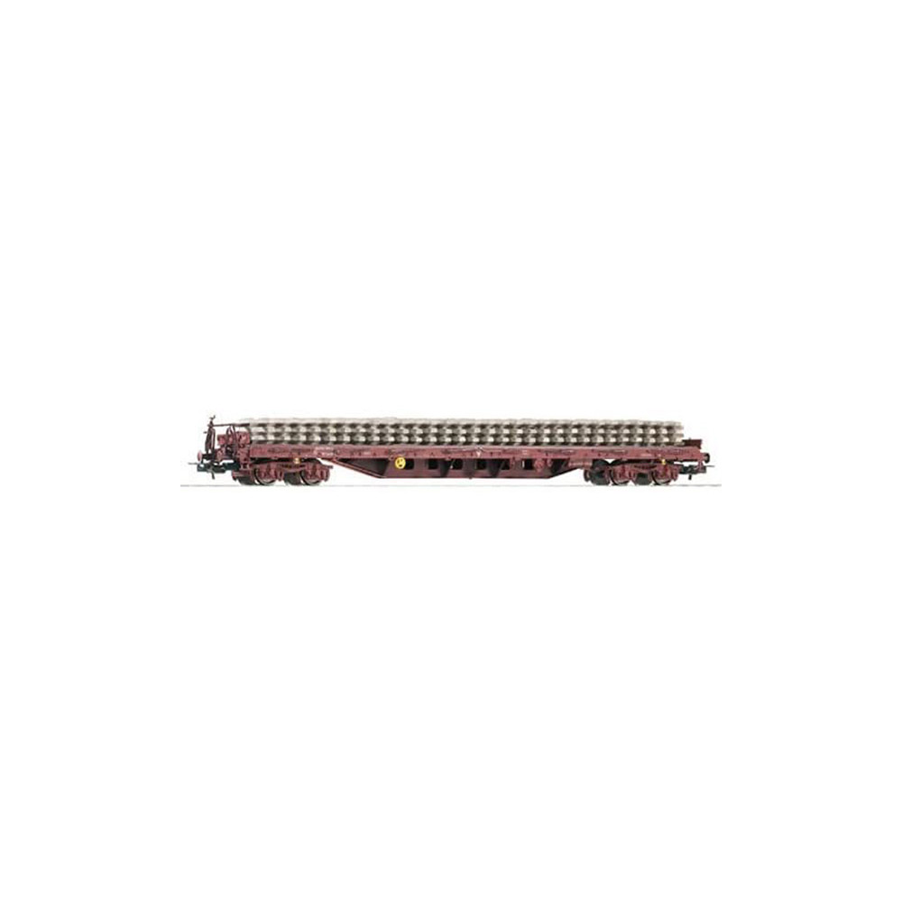 Wagon plat à bogies SNCF + chargement 1/87ème HO PIKO