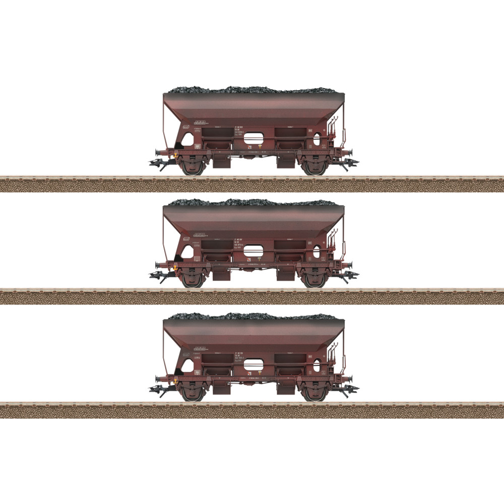 Coffret Set Wagons 3 u Trémies minéraliers essieux 1/87 TRIX