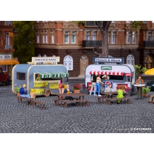 2 Caravanes type food truck à monter 1/87 VOLLMER