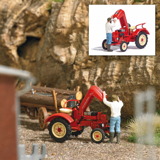 Tracteur en réparation 1/87 HO BUSCH