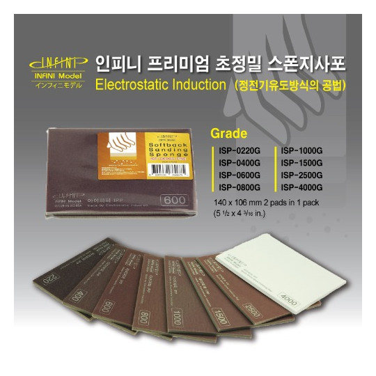 Set de 2 éponges de polissage grain moyen 400 INFINI MODEL