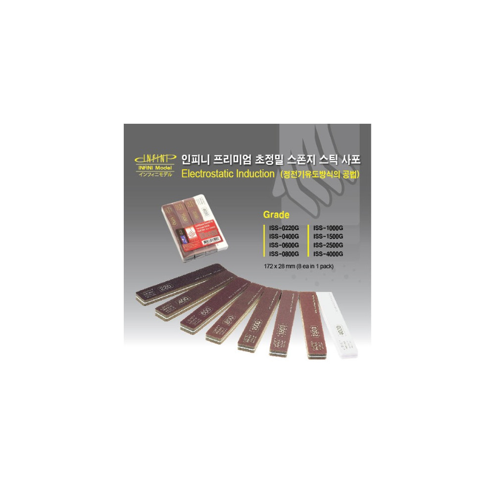 2 bâtons à polir Double face grain 220 INFINI MODEL