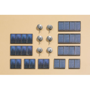 Maquette : 10 Panneaux solaire + 6 antennes satellites 1/87 HO AUHAGEN