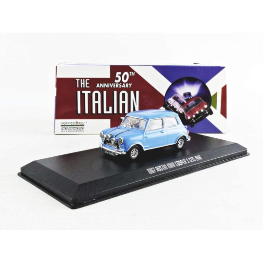 AUSTIN Mini COOPER S 1967 bleue Braquage à l'italienne 1/43 GREENLIGHT