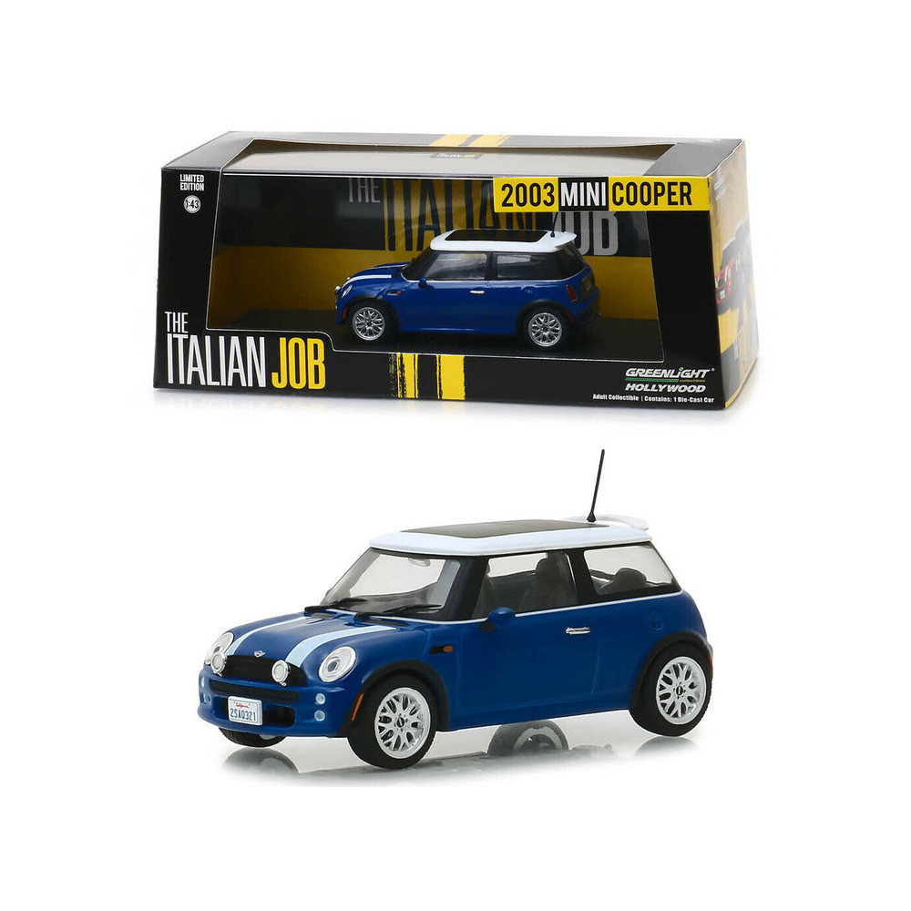 Mini COOPER S 2003 bleue Braquage à l'italienne-2 1/43 GREENLIGHT