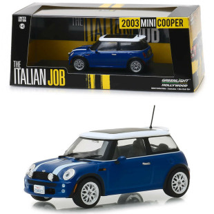 Mini COOPER S 2003 bleue Braquage à l'italienne-2 1/43 GREENLIGHT