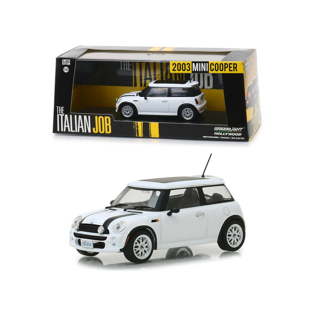 Mini COOPER S 2003 blanche Braquage à l'italienne-2 1/43 GREENLIGHT