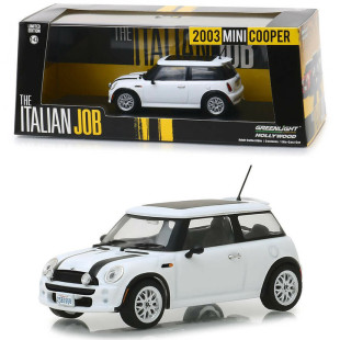 Mini COOPER S 2003 blanche Braquage à l'italienne-2 1/43 GREENLIGHT