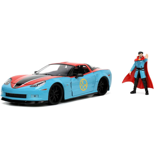 CHEVROLET Corvette 2006 bleu avec figurine Dr Strange 1/24 JADA TOYS