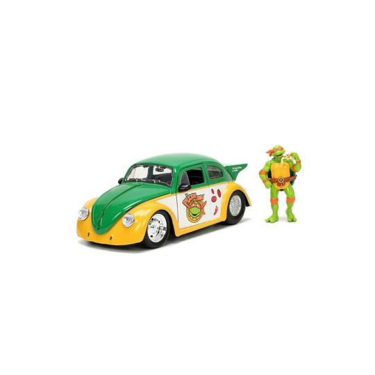 VOLKSWAGEN Beetle Tortues Ninja & figurine Mchelangelo 1/24 JADA TOYS