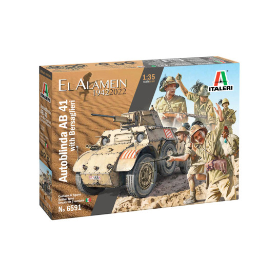 Automitrailleuse blindée Autoblinda AB 41 with Bersaglieri maquette 1/35 ITALERI