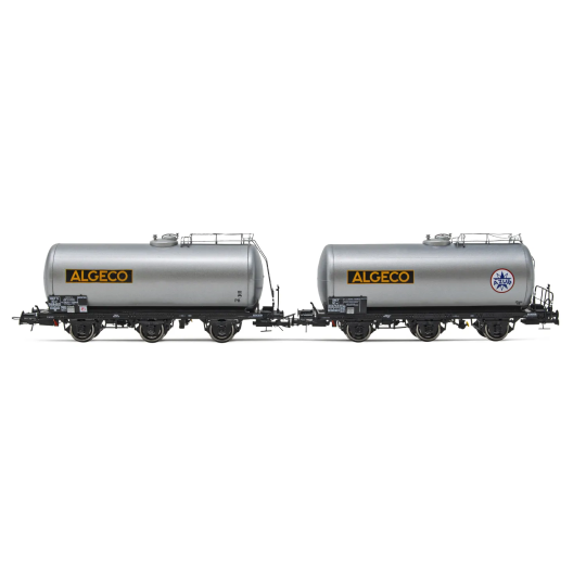 Coffret Set 2 Wagons 3 essieux citernes SNCF "ALGECO AZUR" 1/87 JOUEF
