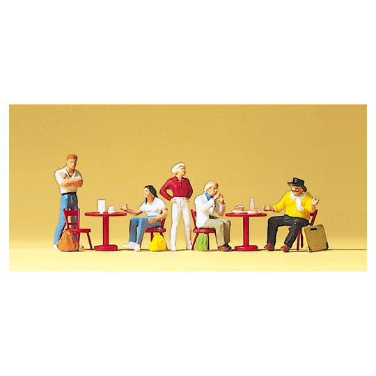 Etudiants et artistes au café 1/87 HO PREISER