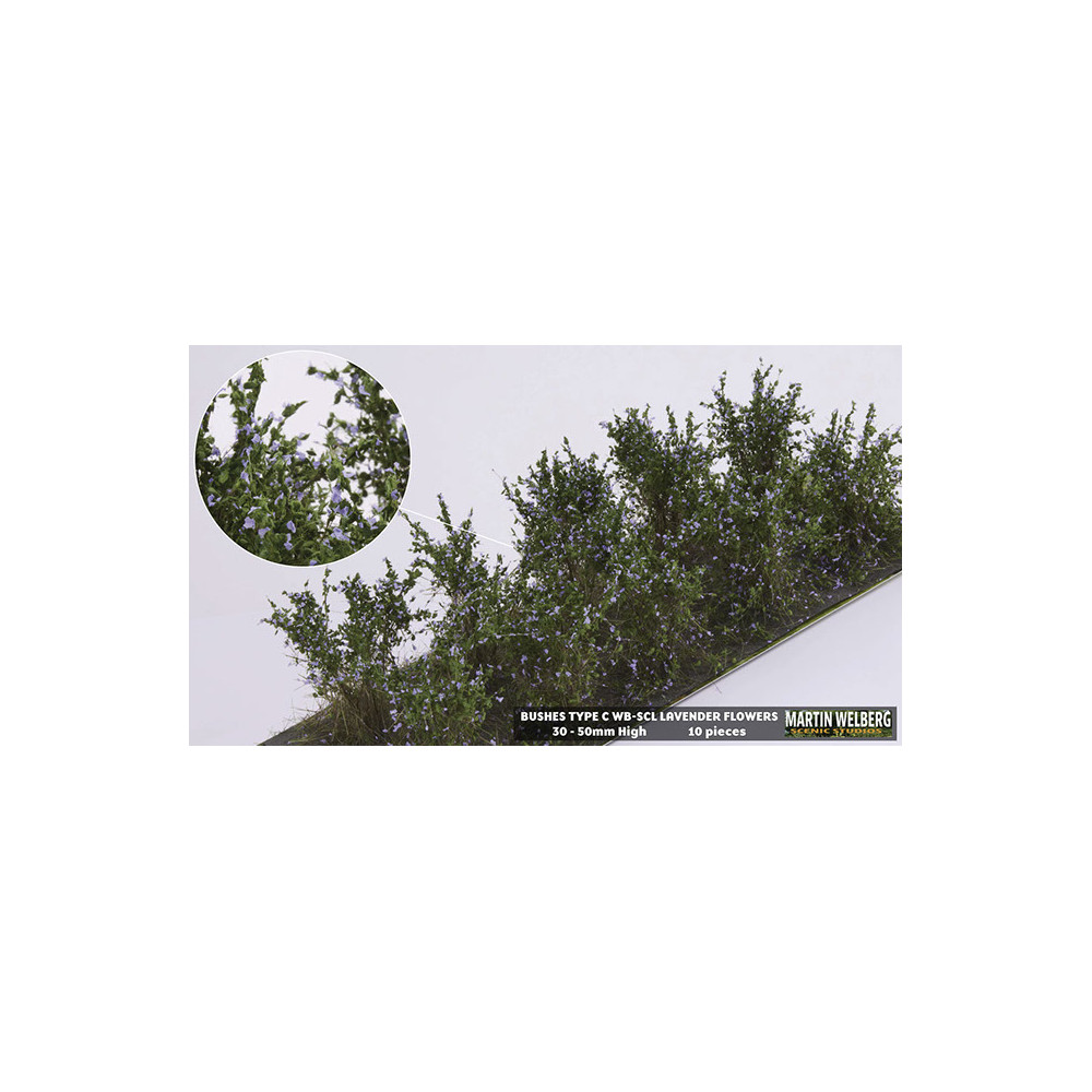 Décor Arbustes type C vert lavande 3-5 cm par 10 unités Martin Welberg