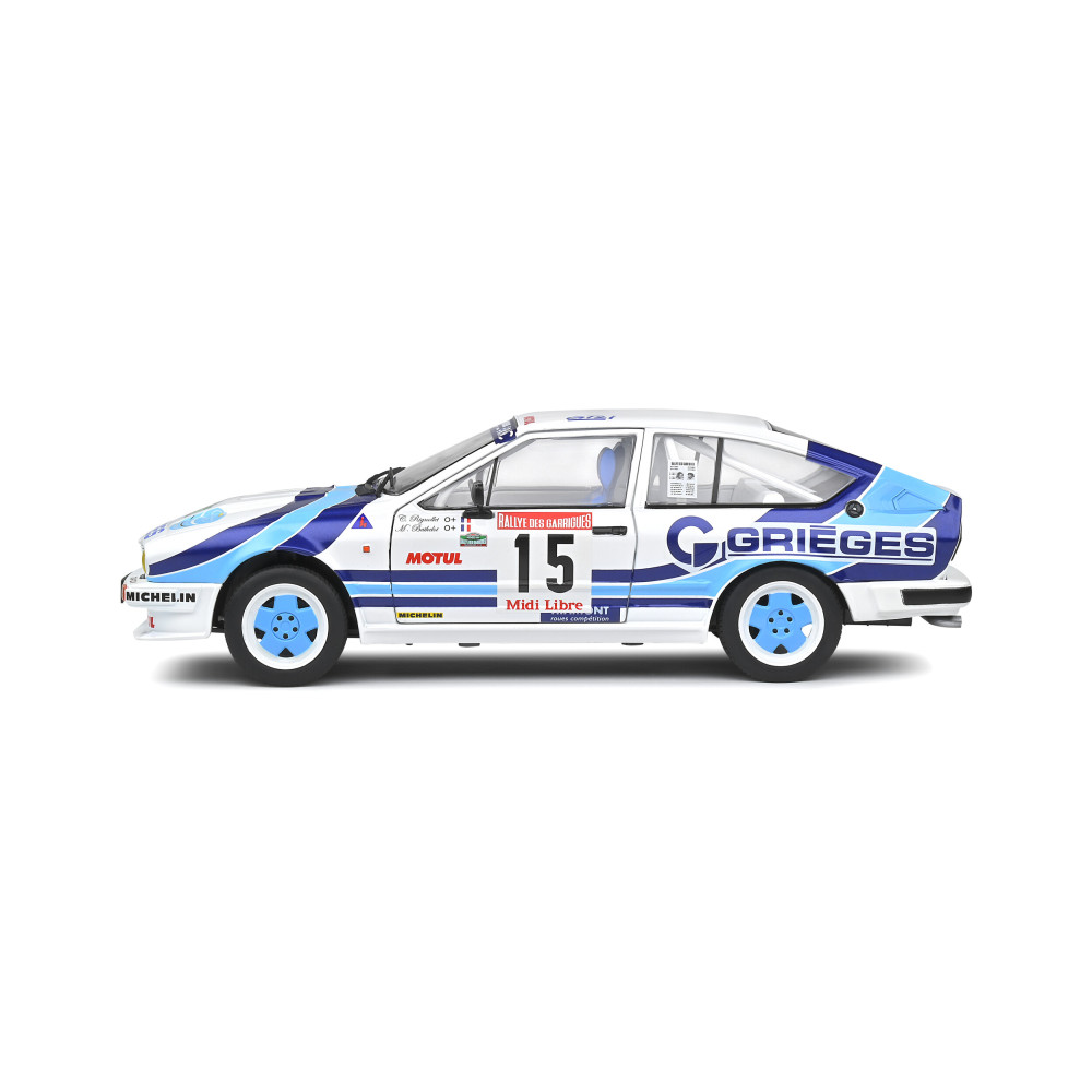 ALFA ROMEO GTV6 White Rallye des Garrigues 1986 1/18 SOLIDO