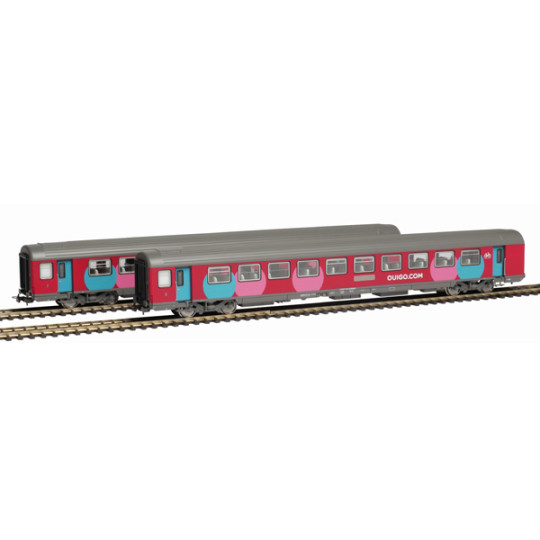 Coffret Set 2 Voitures corail OUIGO 2Cl SNCF HO PIKO