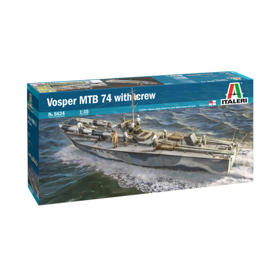 Navire Vedette lance-torpille Royal Navy Motor Torpedo Boat VOSPER MTB74 maquette 1/35 ITALERI