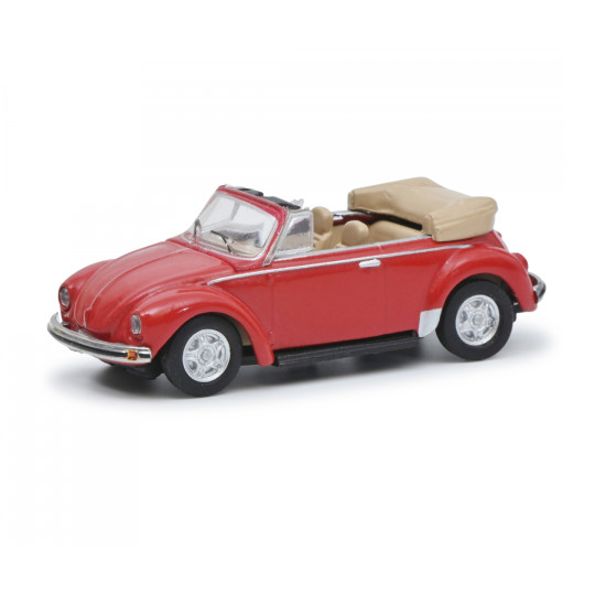 VOLKSWAGEN Coccinelle découvrable rouge  1/87 SCHUCO