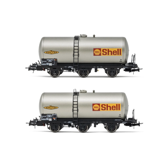 Coffret Set 2 Wagons 3 essieux citernes SNCF "Shell" 1/87 JOUEF