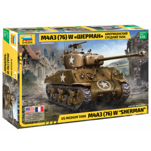 Char Tank US WW2 M4A3 SHERMAN 76 W maquette 1/35 SVEZDA