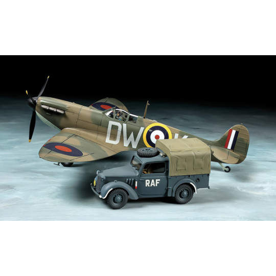 Supermarine SPITFIRE Mk1 & Light Utility Car 10HP maquette 1/48 TAMIYA