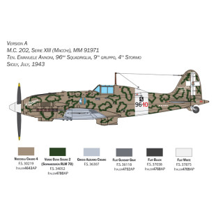 Macchi MC 202 Folgore maquette avion WW2 1/32 ITALERI
