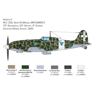 Macchi MC 202 Folgore maquette avion WW2 1/32 ITALERI