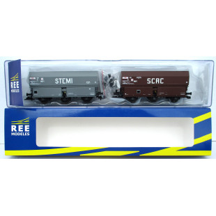 Coffret Set 2 Wagons Trémie COKE MH 45 STEMI SCAC 1/87 HO REE