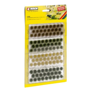 Touffes d'herbe vert foncé,clair,marron,jaune XL 9 mm 104 pièces NOCH