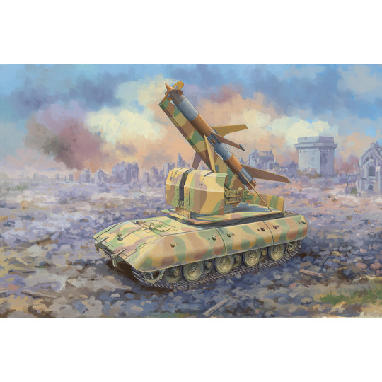 Char tank DCA WW2 E-100 FlakPanzer avec missile Flakrakete Rheintocher I maquette 1/35 TRUMPETER