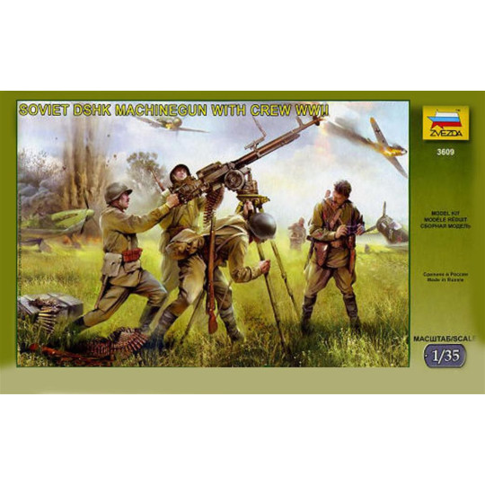 Mitrailleuse WW2 DSHK russe avec équipage maquette 1/35 ZVEZDA