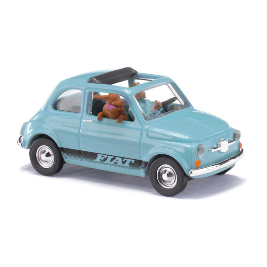 FIAT 500 + chauffeur + chien 1/87 BUSCH