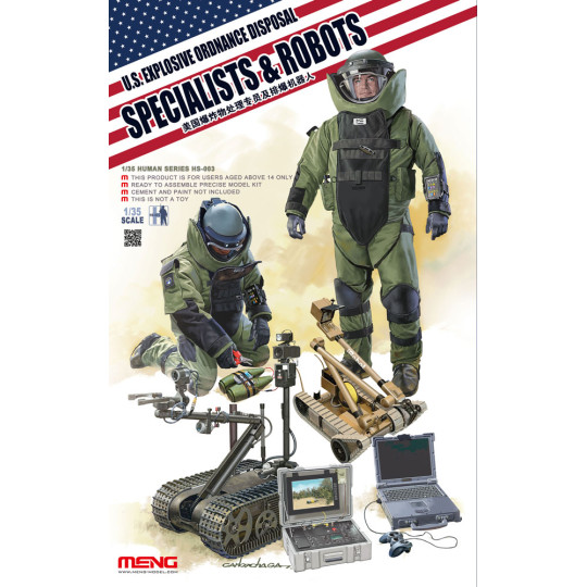 Démineurs U.S. Explosive Ordnance Disposal Specialists & Robots maquette 1/35 MENG