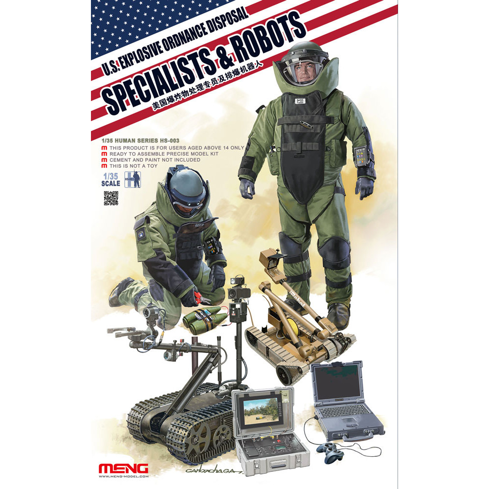 Démineurs U.S. Explosive Ordnance Disposal Specialists & Robots maquette 1/35 MENG