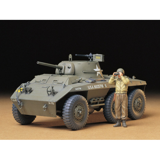 Char à roues reconnaissance Camion US M8 GREYHOUND maquette 1/35 TAMIYA