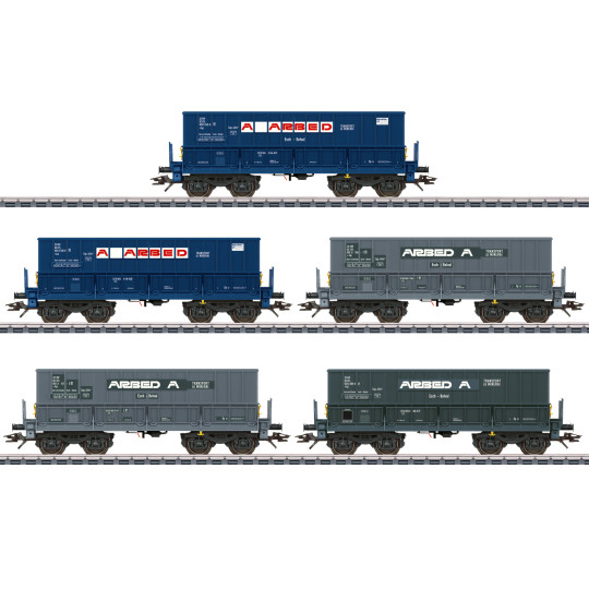 Wagons Set Coffret 5 u Tremies Mineraliers bogies ARBED 1/87 HO MARKLIN