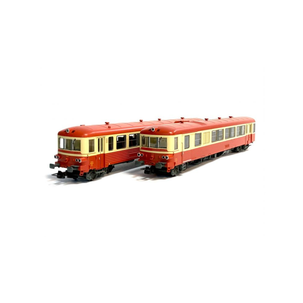 Autorail diesel "Caravelle" EAD X 4317 + Remorque XR 8517 Livrée rouge/crème SNCF 1/87 HO JOUEF