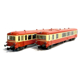 Autorail diesel "Caravelle" EAD X 4317 + Remorque XR 8517 Livrée rouge/crème SNCF 1/87 HO JOUEF