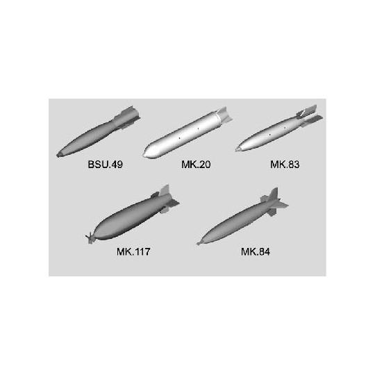 Set de bombes guidées, smart missiles pour avions US modernes 1/32 TRUMPETER