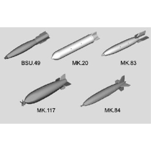Set de bombes guidées, smart missiles pour avions US modernes 1/32 TRUMPETER